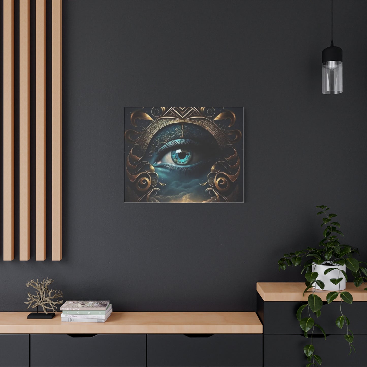 Mystical Eye Canvas Wall Art, Boho Decor, Home Wall Art, Unique Gift, Modern Artwork, Eye Design