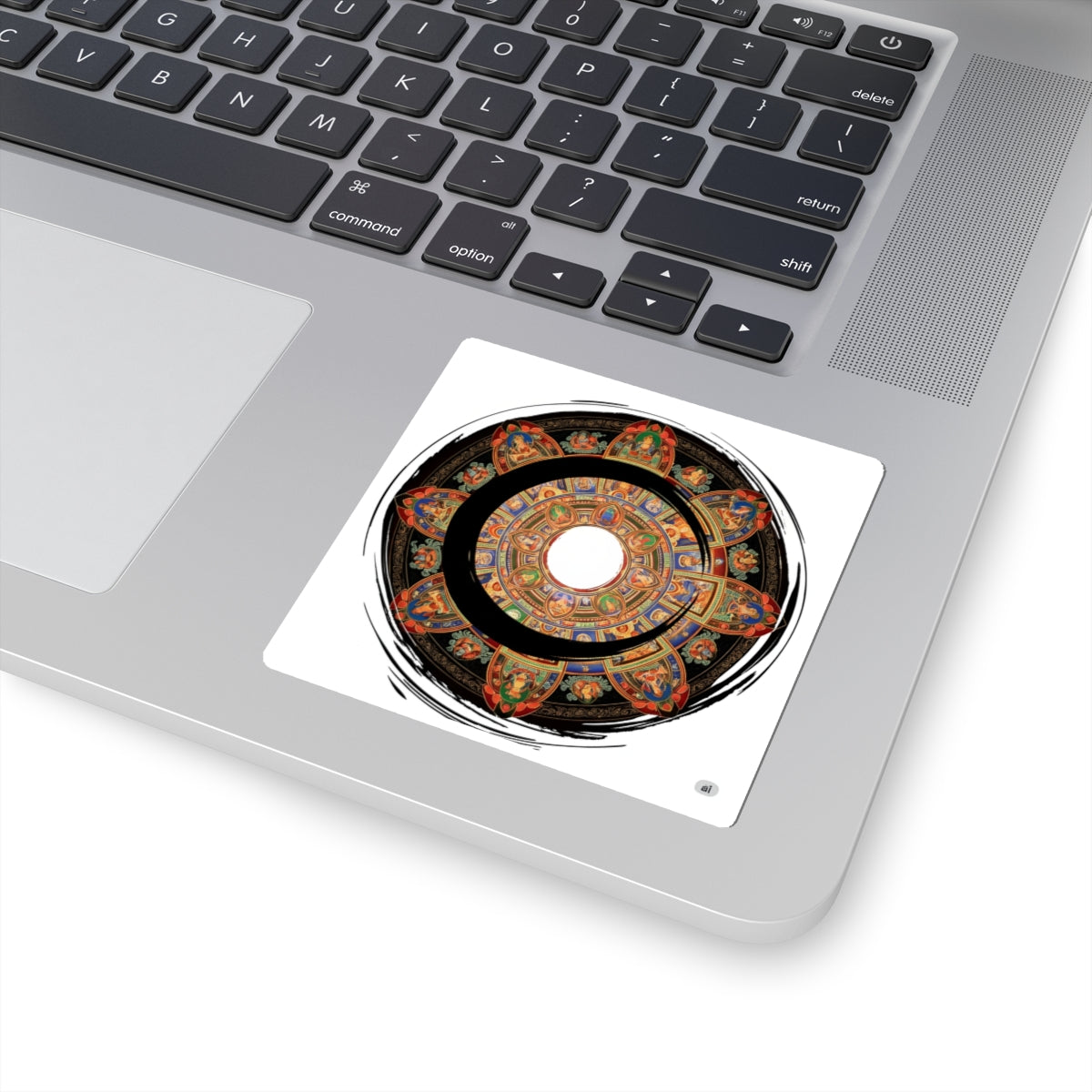 Vibrant Mandala Kiss-Cut Stickers, Decorative Laptop Decal, Bohemian Art, Spiritual Decor, Unique Gift for All Occasions