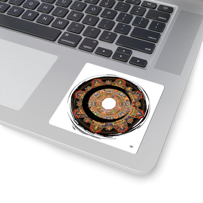 Vibrant Mandala Kiss-Cut Stickers, Decorative Laptop Decal, Bohemian Art, Spiritual Decor, Unique Gift for All Occasions