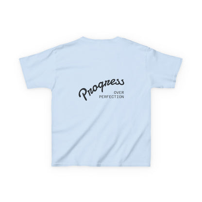 Kids Tee — ‘Progress Over Perfection’ Lotus Graphic