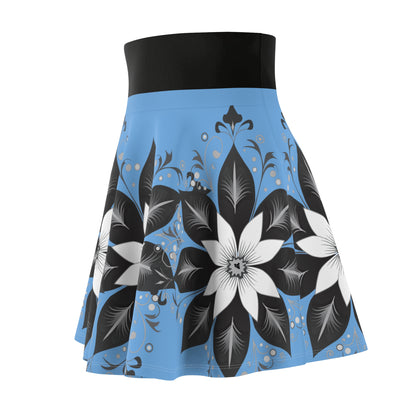 Chic Floral Women's Skater Skirt, Trendy Outfit, Casual Wear, Spring Fashion, Perfect for Parties, Floral Print Skirt