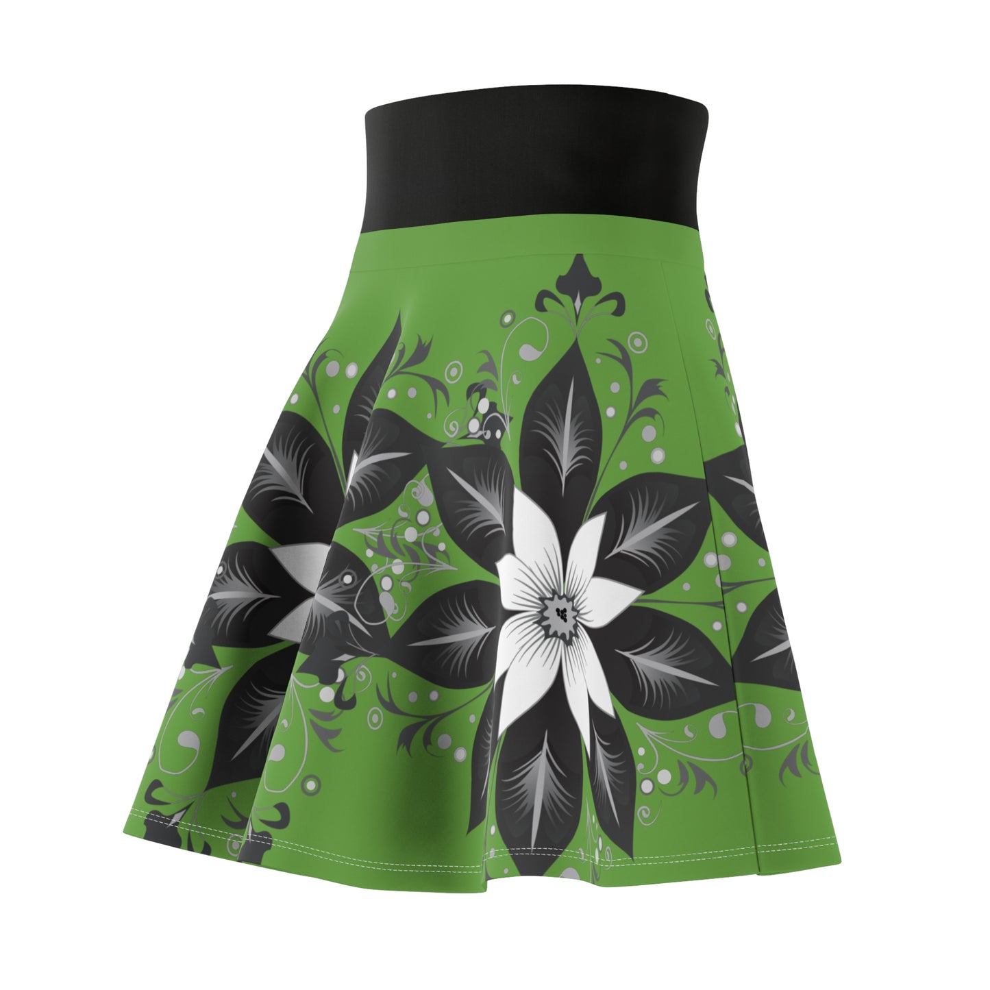 Chic Floral Women's Skater Skirt, Trendy Outfit, Casual Wear, Spring Fashion, Perfect for Parties, Floral Print Skirt