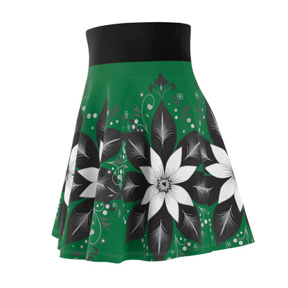 Chic Floral Women's Skater Skirt, Trendy Outfit, Casual Wear, Spring Fashion, Perfect for Parties, Floral Print Skirt