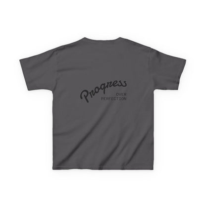 Kids Tee — ‘Progress Over Perfection’ Lotus Graphic