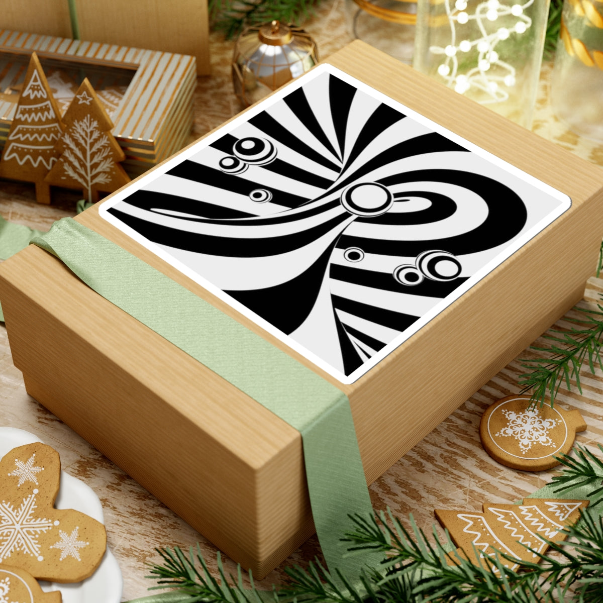 Stylish Black & White Kiss-Cut Stickers - Trendy Laptop Decals, Unique Wall Art, Fun Party Favors, Gift for Artists, Cool Home Decor