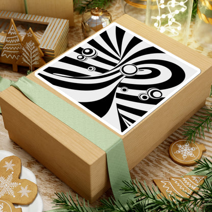 Stylish Black & White Kiss-Cut Stickers - Trendy Laptop Decals, Unique Wall Art, Fun Party Favors, Gift for Artists, Cool Home Decor