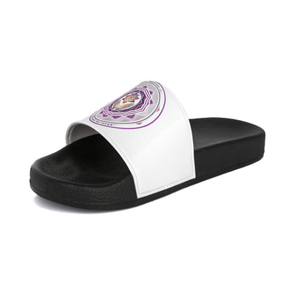 Spiritual Men's Slide Sandals with Logo Design, Relaxation Footwear, Summer Slides, Beach Wear, Casual Slip-Ons, Gift for Him