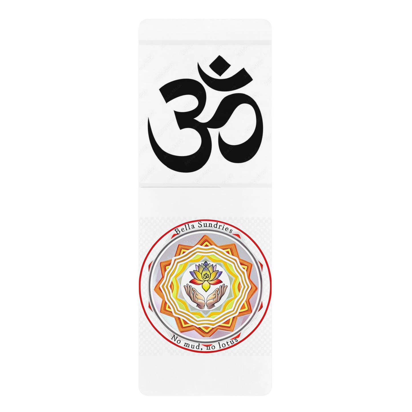 Om & Lotus Design Rubber Yoga Mat | Eco-Friendly, Non-Slip, Yoga Gift for Meditation, Home Practice, Fitness