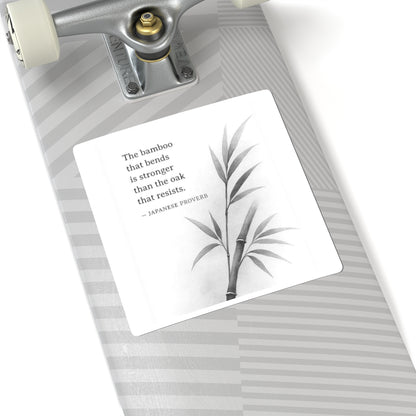 Mindful Bamboo Quote Stickers, Inspirational Vinyl Decals, Nature-Themed Art, Gift for Motivation, Journal Decoration, Laptop Stickers