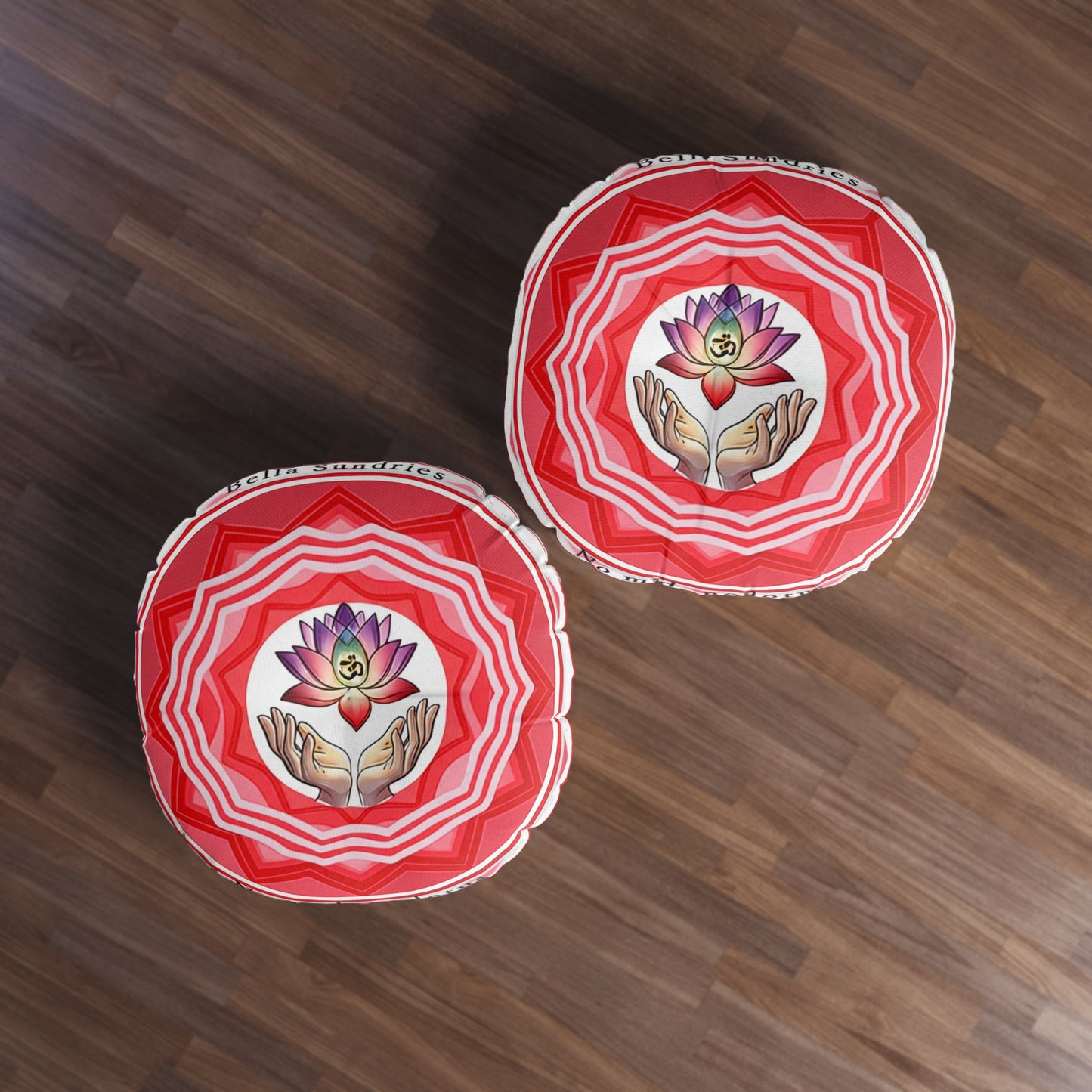 Meditative Round Tufted Floor Pillow, Spiritual Decor, Yoga Room Accent, Mindfulness Gift, Bohemian Home Accessory, Relaxation Cushion