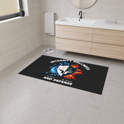 Integrity Wellness Floor Mat — "No Roots No Flowers" Shield Design