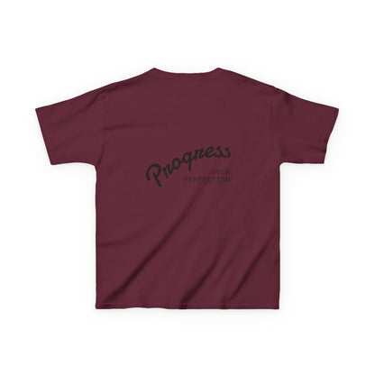Kids Tee — ‘Progress Over Perfection’ Lotus Graphic