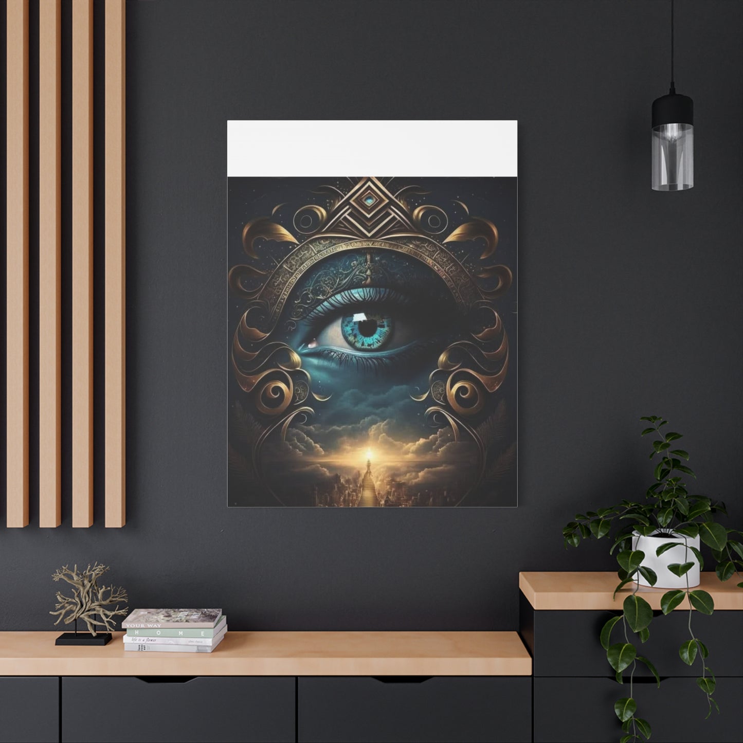 Mystical Eye Canvas Wall Art, Boho Decor, Home Wall Art, Unique Gift, Modern Artwork, Eye Design