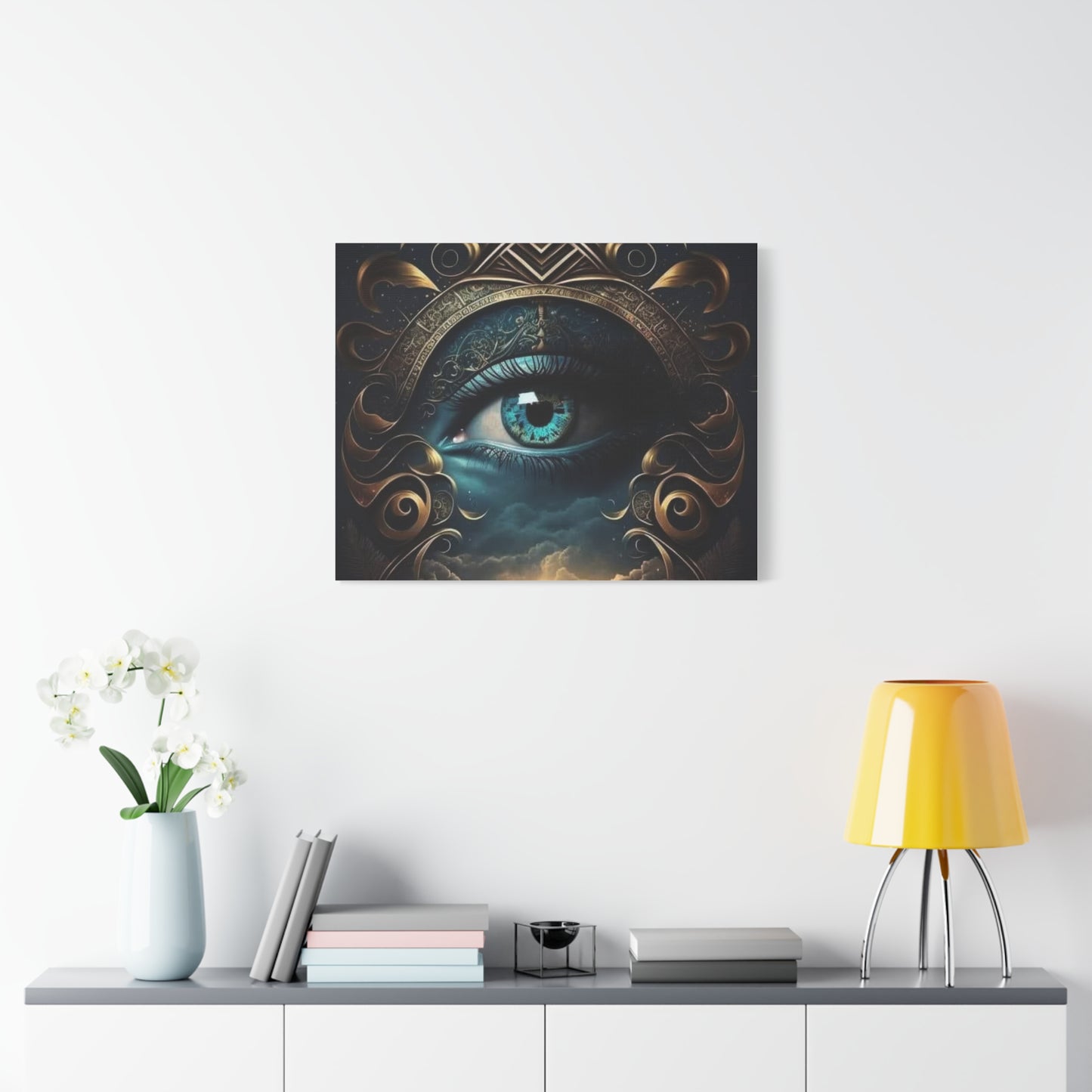 Mystical Eye Canvas Wall Art, Boho Decor, Home Wall Art, Unique Gift, Modern Artwork, Eye Design