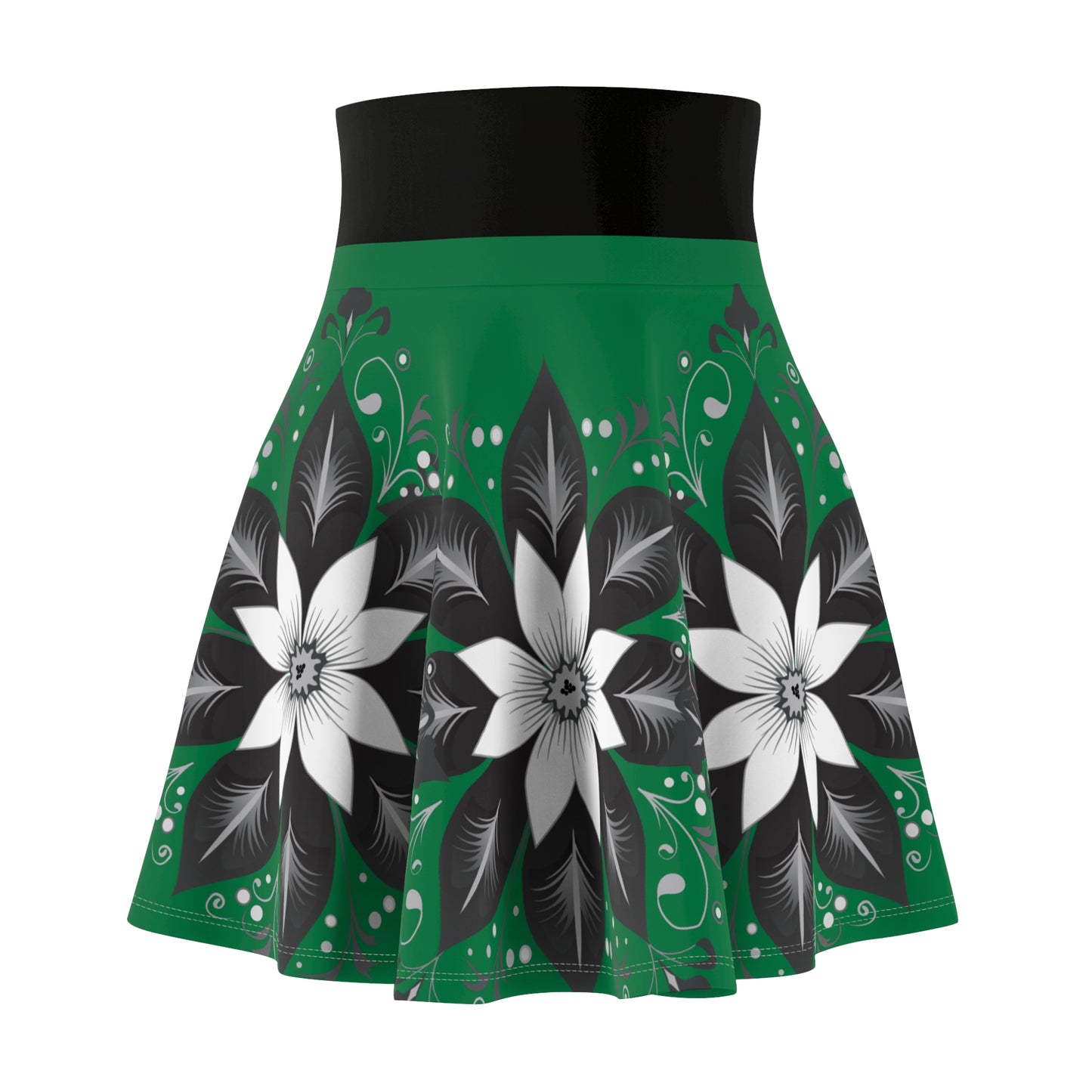 Chic Floral Women's Skater Skirt, Trendy Outfit, Casual Wear, Spring Fashion, Perfect for Parties, Floral Print Skirt