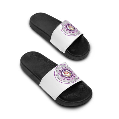 Spiritual Men's Slide Sandals with Logo Design, Relaxation Footwear, Summer Slides, Beach Wear, Casual Slip-Ons, Gift for Him