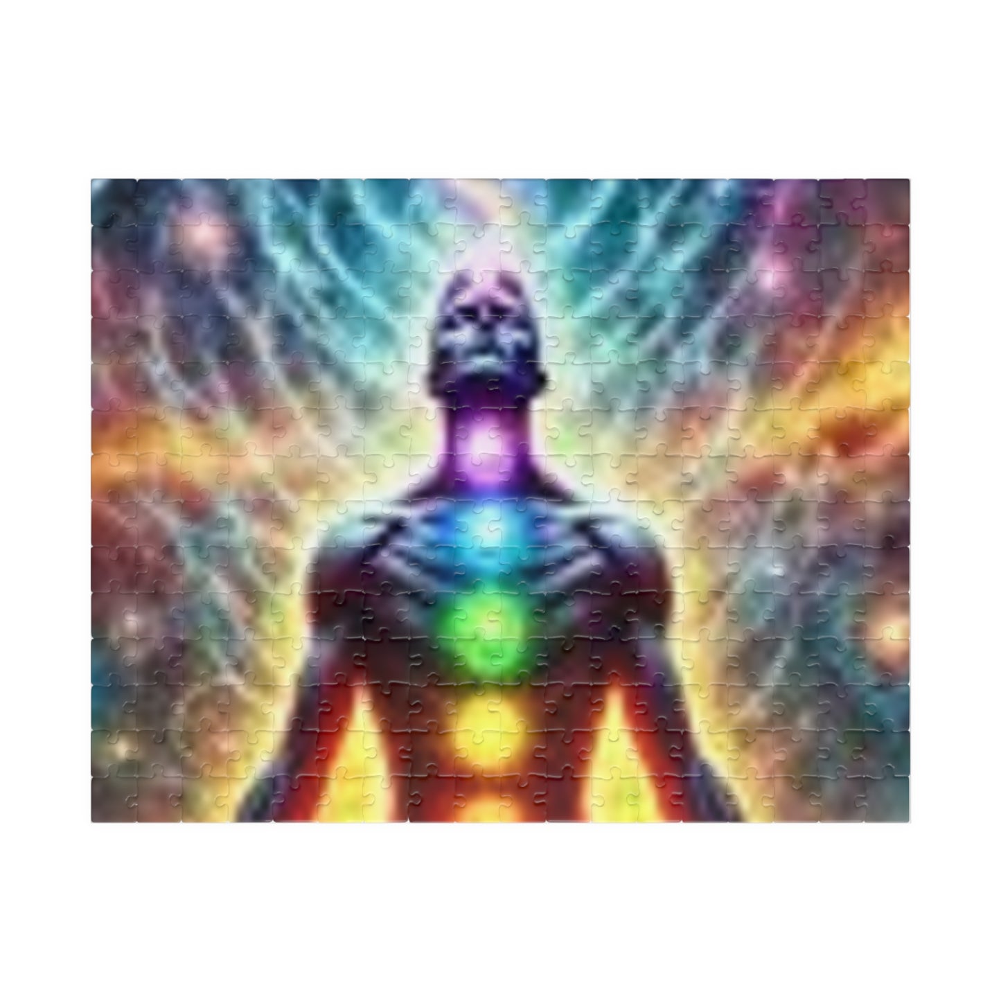 Meditation Puzzle with Chakra Artwork - Spiritual Gifts for Mindfulness, Relaxation, Yoga, Meditation Decor, Unique Gift Idea