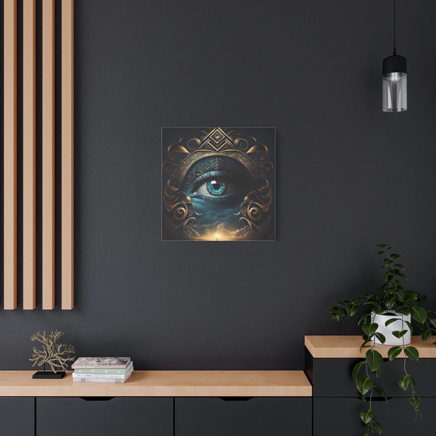 Mystical Eye Canvas Wall Art, Boho Decor, Home Wall Art, Unique Gift, Modern Artwork, Eye Design