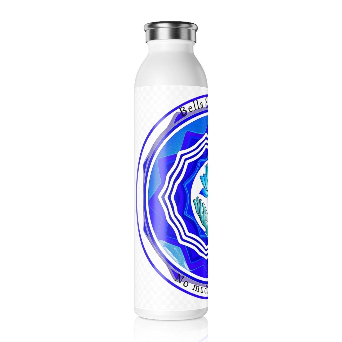 Mindful Lotus Slim Water Bottle, Motivational Hydration, Eco-Friendly Drinkware, Yoga Gift, Inspirational Wellness
