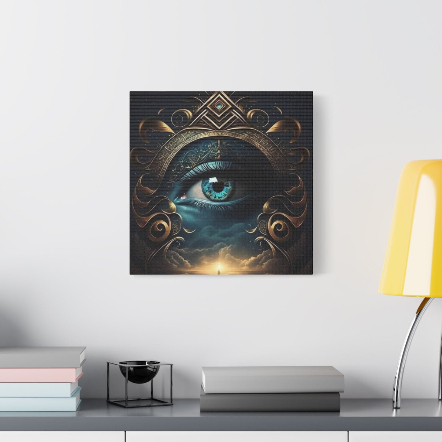 Mystical Eye Canvas Wall Art, Boho Decor, Home Wall Art, Unique Gift, Modern Artwork, Eye Design