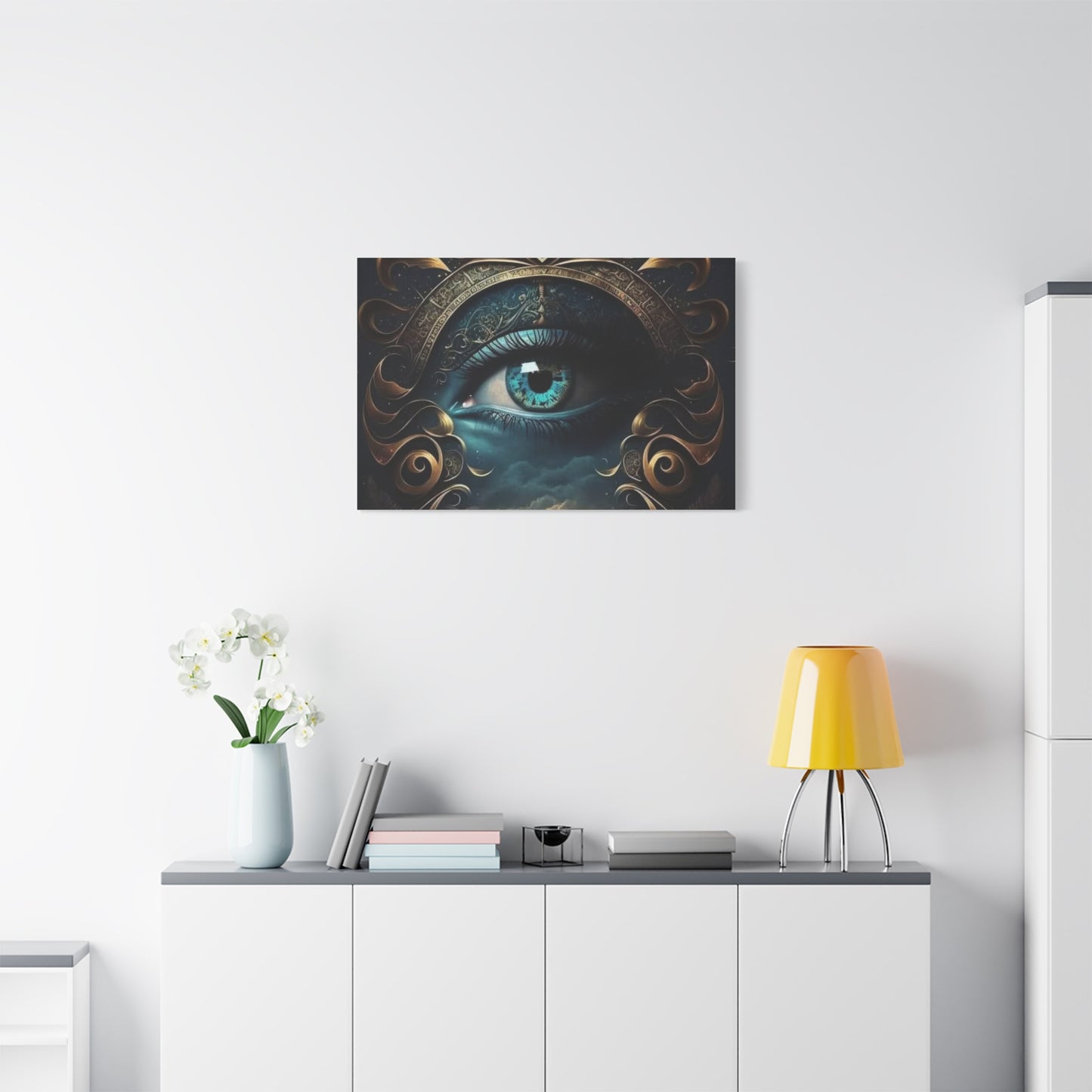 Mystical Eye Canvas Wall Art, Boho Decor, Home Wall Art, Unique Gift, Modern Artwork, Eye Design