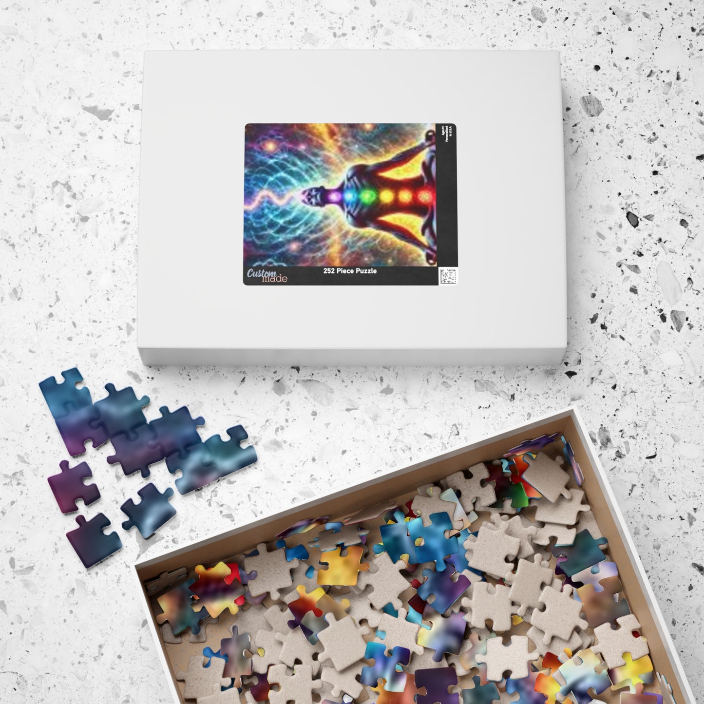 Meditation Puzzle with Chakra Artwork - Spiritual Gifts for Mindfulness, Relaxation, Yoga, Meditation Decor, Unique Gift Idea