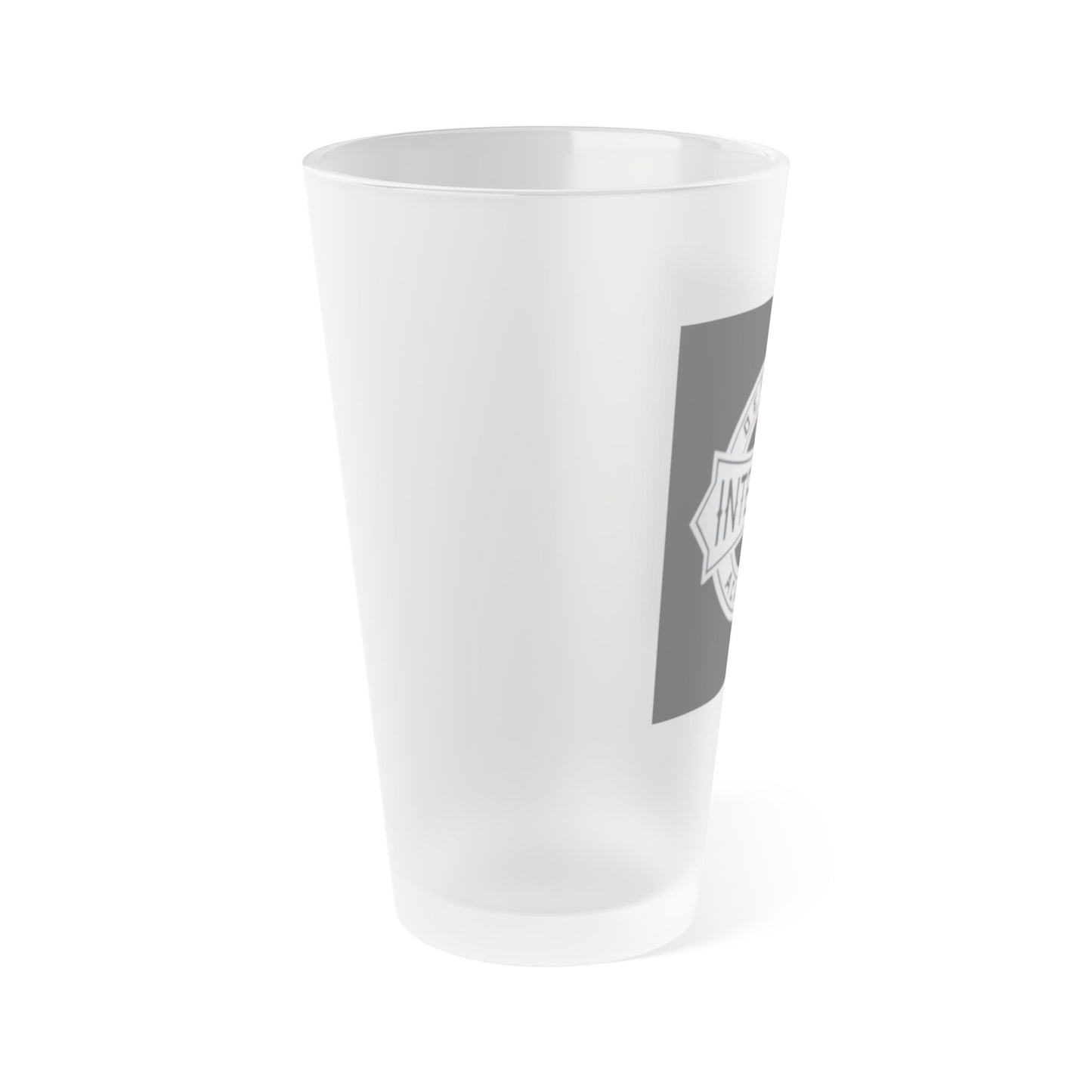 Frosted Pint Glass with Integrity Academy Logo, Custom Beer Glass, Perfect for Graduations, Gifts for Students, Celebration Mug