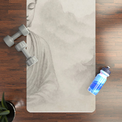 Meditative Rubber Yoga Mat with Inspirational Quote, Yoga Mat, Fitness Mat, Meditation Gift, Home Exercise Mat, Zen Decor