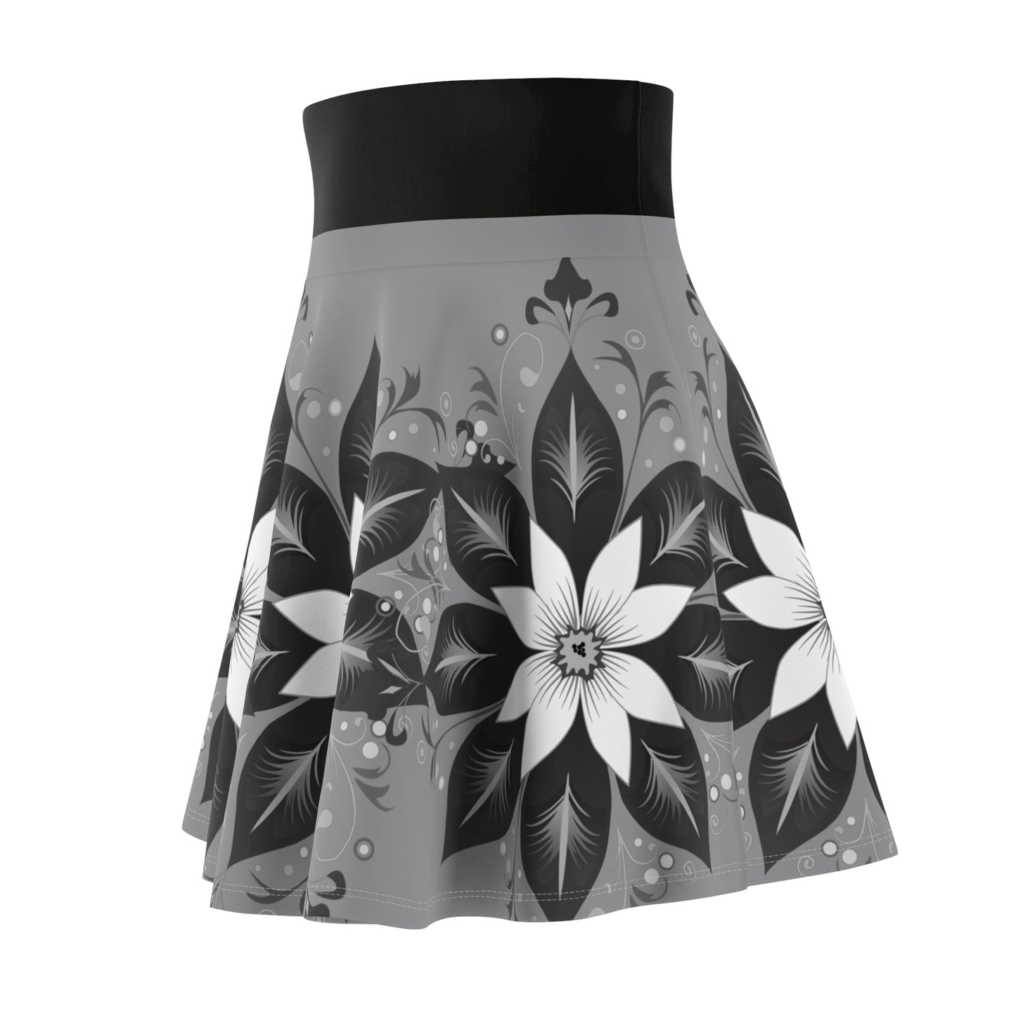 Chic Floral Women's Skater Skirt, Trendy Outfit, Casual Wear, Spring Fashion, Perfect for Parties, Floral Print Skirt