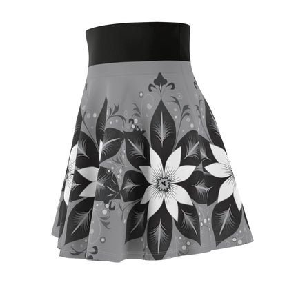 Chic Floral Women's Skater Skirt, Trendy Outfit, Casual Wear, Spring Fashion, Perfect for Parties, Floral Print Skirt