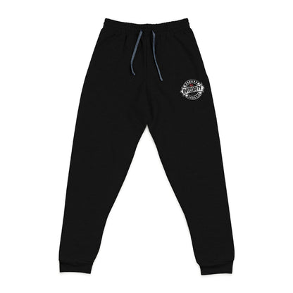 Embroidered Cozy Joggers — Small Floral Heart Chest Patch