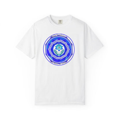 Meditative Lotus T-Shirt | Unisex Garment-Dyed Tee for Yoga Lovers, Mindfulness Wear, Gift for Meditation, Casual Style