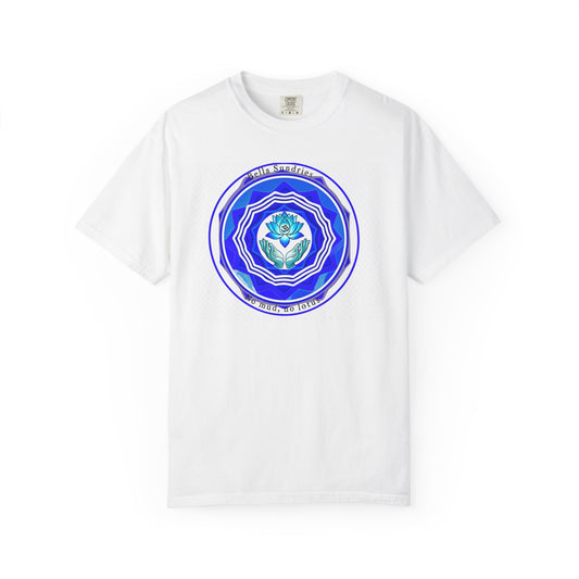 Meditative Lotus T-Shirt | Unisex Garment-Dyed Tee for Yoga Lovers, Mindfulness Wear, Gift for Meditation, Casual Style