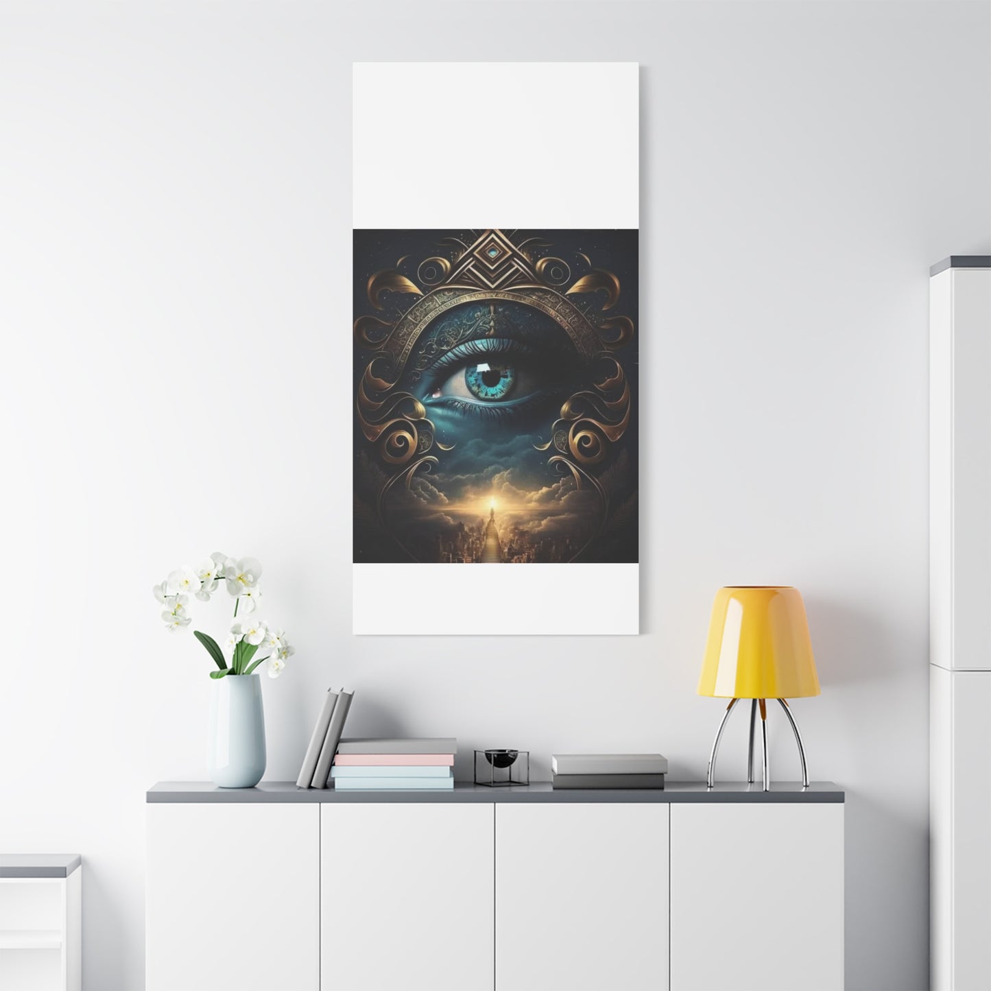 Mystical Eye Canvas Wall Art, Boho Decor, Home Wall Art, Unique Gift, Modern Artwork, Eye Design