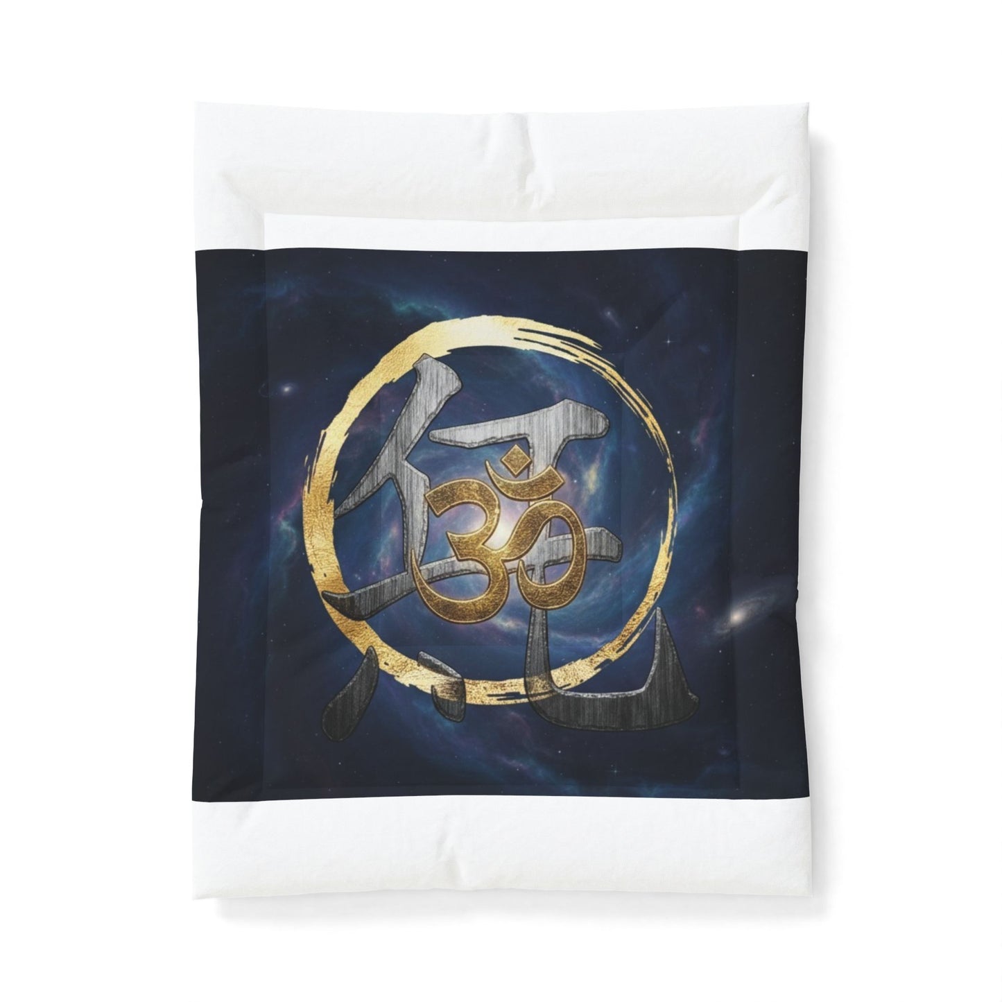 Om Symbol Cotton Comforter — Spiritual Boho Bedspread