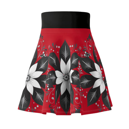 Chic Floral Women's Skater Skirt, Trendy Outfit, Casual Wear, Spring Fashion, Perfect for Parties, Floral Print Skirt