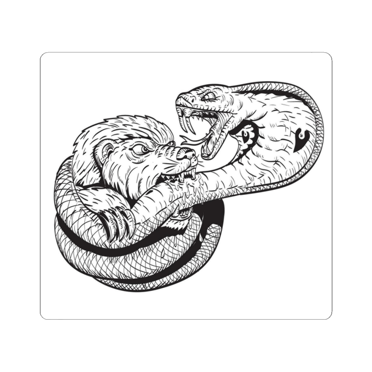 Serpent and Bear Kiss-Cut Stickers | Unique Art Sticker for Laptop, Journal, Water Bottle, Gift Ideas, Home Decor