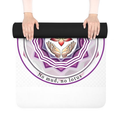 Om & Lotus Design Rubber Yoga Mat | Eco-Friendly, Non-Slip, Yoga Gift for Meditation, Home Practice, Fitness