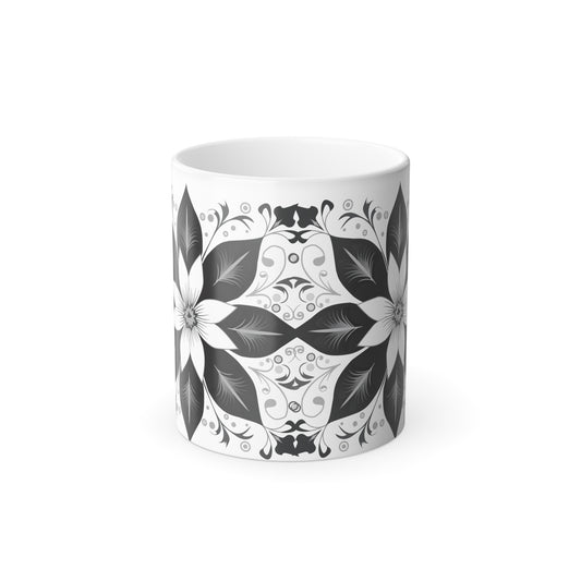 Elegant Floral Color Morphing Mug - Unique Gift for Coffee Lovers, Home Decor, Tea Lovers, Birthday Gift, Office Supplies
