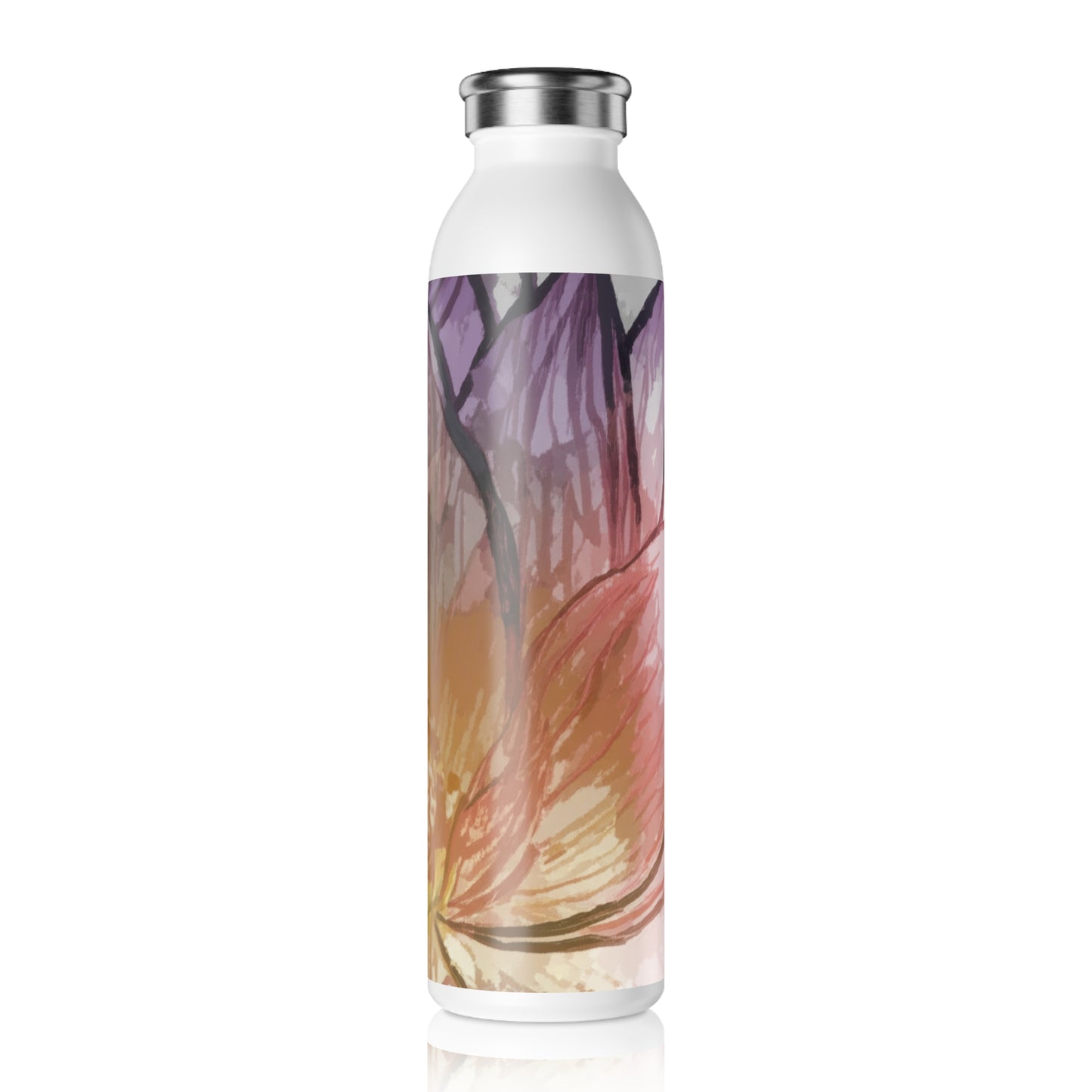 Stylish Floral Slim Water Bottle - Eco-Friendly Drinkware for Yoga, Fitness, Travel, Gifts, Home Décor