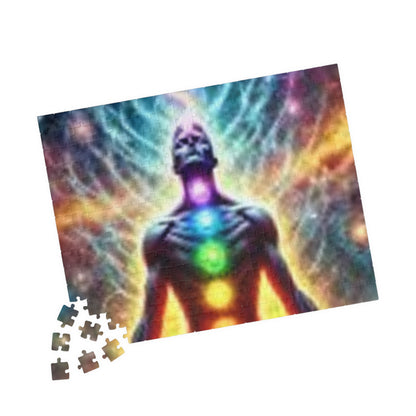 Meditation Puzzle with Chakra Artwork - Spiritual Gifts for Mindfulness, Relaxation, Yoga, Meditation Decor, Unique Gift Idea