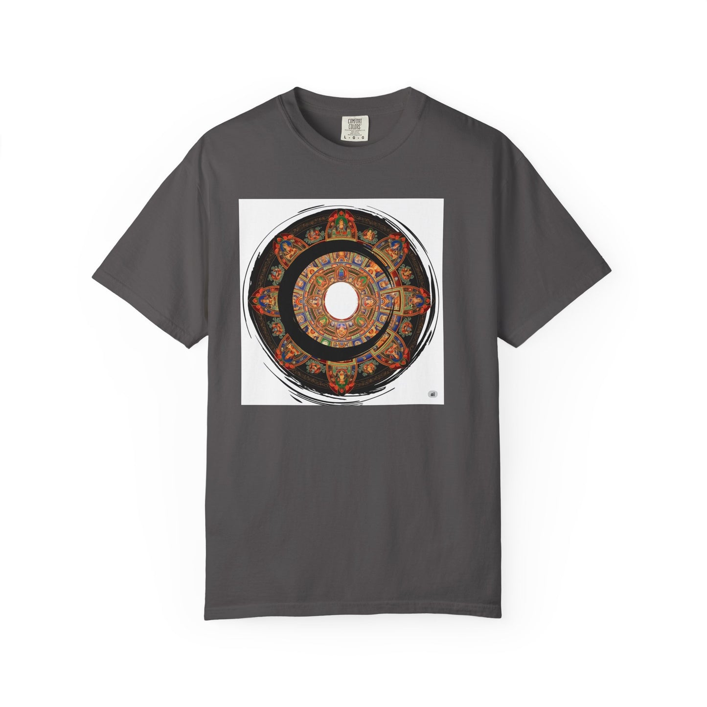 Colorful Mandala T-Shirt, Unisex Garment-Dyed Tee, Bohemian Style Shirt, Casual Wear for Festivals, Unique Gift Idea