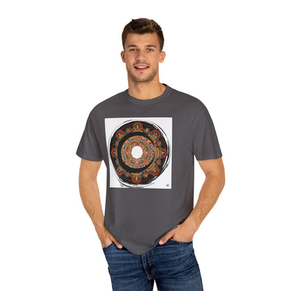 Colorful Mandala T-Shirt, Unisex Garment-Dyed Tee, Bohemian Style Shirt, Casual Wear for Festivals, Unique Gift Idea