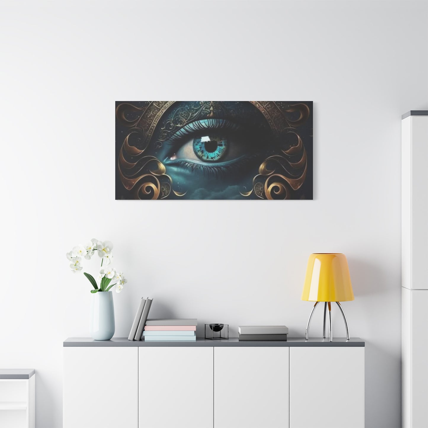 Mystical Eye Canvas Wall Art, Boho Decor, Home Wall Art, Unique Gift, Modern Artwork, Eye Design