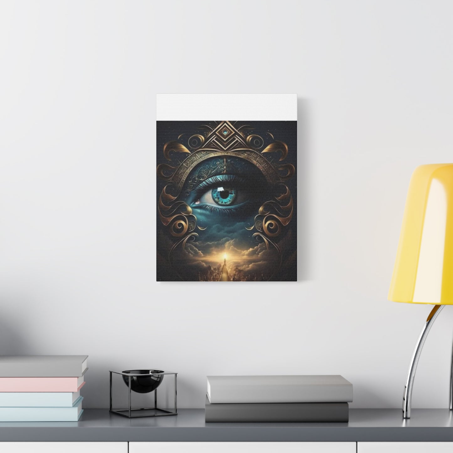Mystical Eye Canvas Wall Art, Boho Decor, Home Wall Art, Unique Gift, Modern Artwork, Eye Design