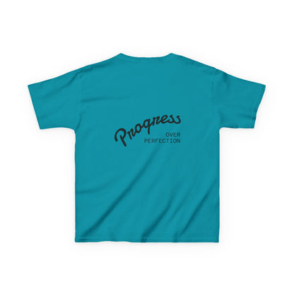 Kids Tee — ‘Progress Over Perfection’ Lotus Graphic