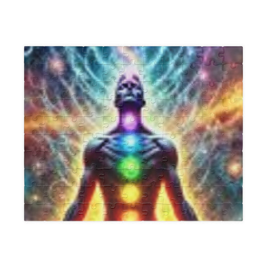 Meditation Puzzle with Chakra Artwork - Spiritual Gifts for Mindfulness, Relaxation, Yoga, Meditation Decor, Unique Gift Idea