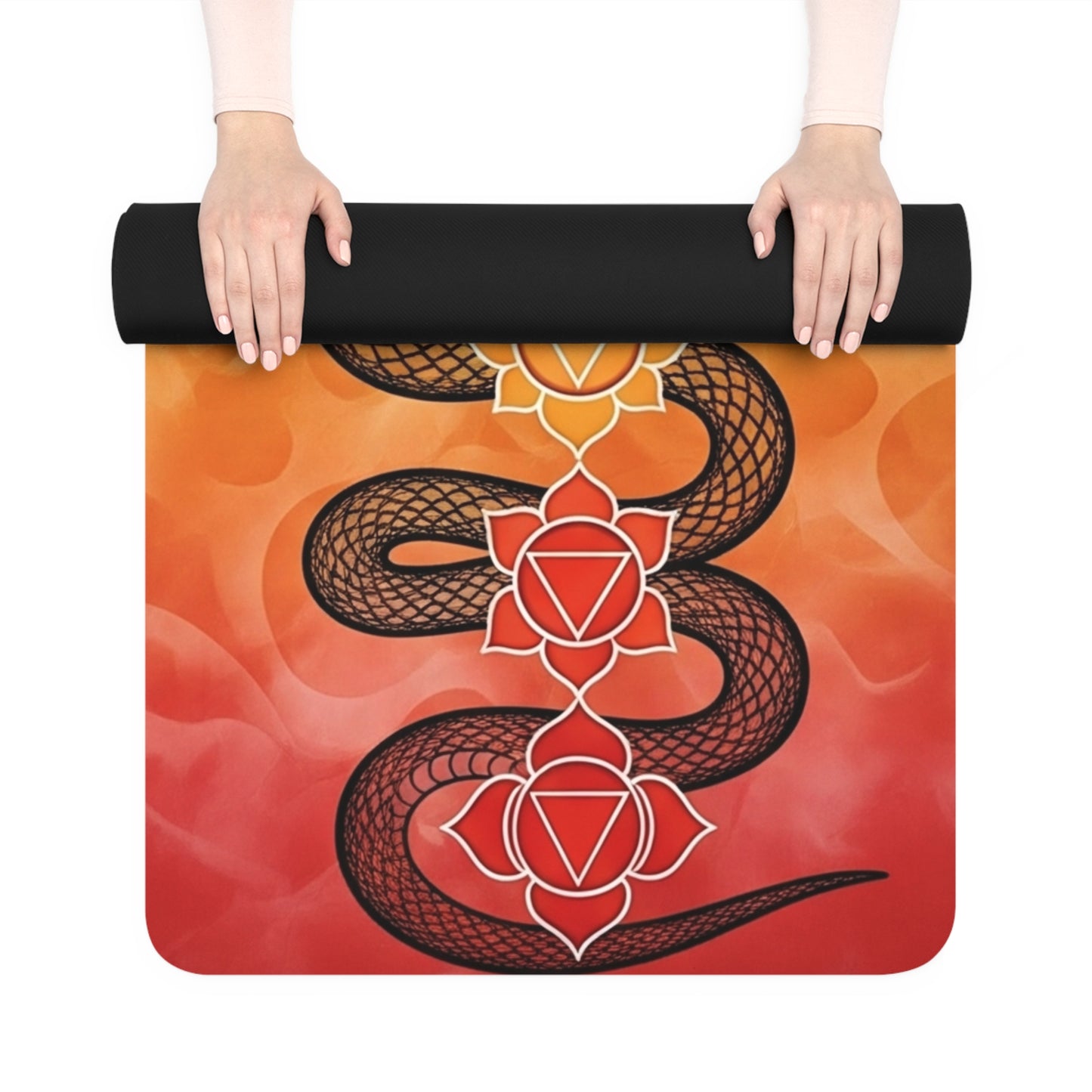 Chakra Rainbow Yoga Mat, Eco-Friendly Rubber Mat for Home Workouts, Meditation, Yoga Gift for Her, Fitness Enthusiasts, Wellness