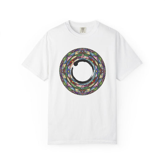 Colorful Mandala Unisex Garment-Dyed T-Shirt, Bohemian Style Tee, Casual Wear, Festival Apparel, Eco-Friendly Shirt, Gift for Her