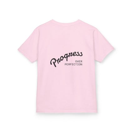 Kids Tee — ‘Progress Over Perfection’ Lotus Graphic